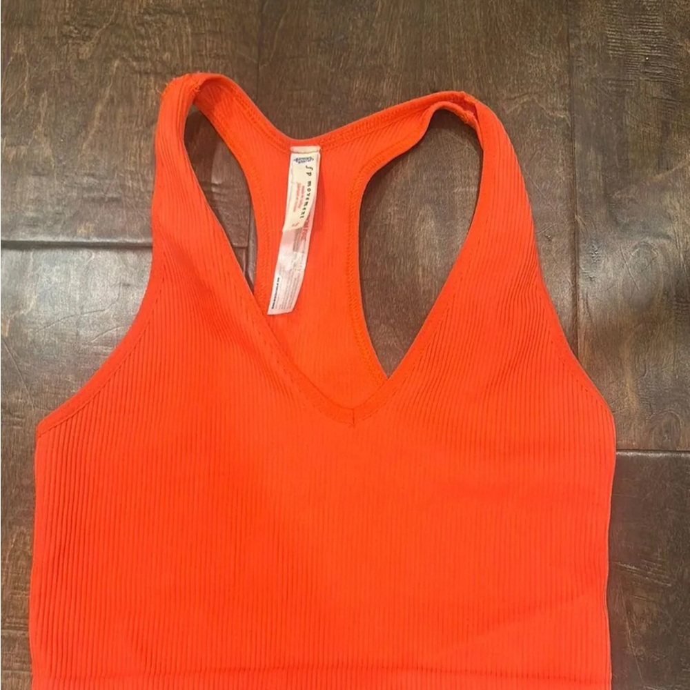 FP Movement Vibrant Orange Ribbed Tank Top